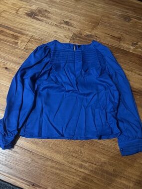 Blue Long-Sleeve Blouse